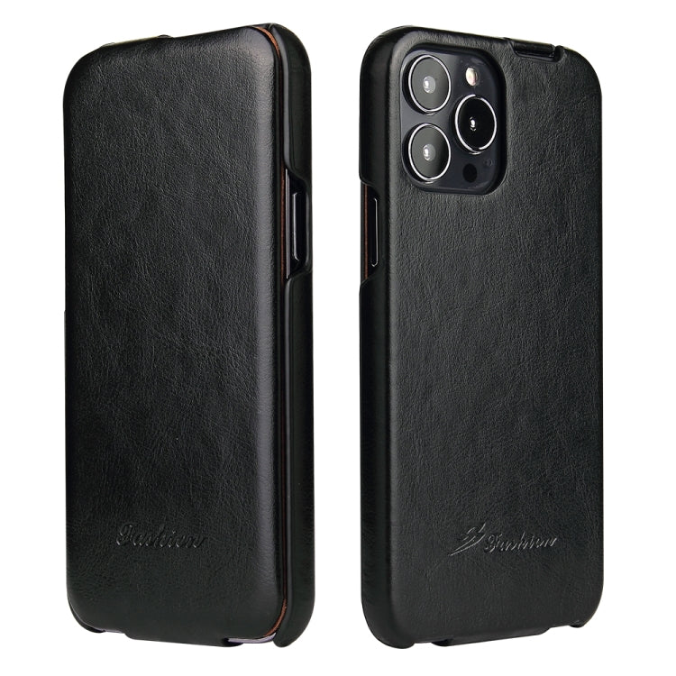 Fierre Shann Retro Oil Wax Texture Vertical Flip PU Leather Case