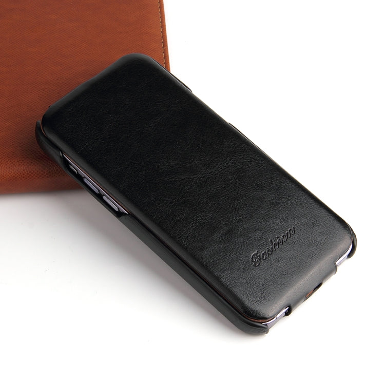 Fierre Shann Retro Oil Wax Texture Vertical Flip PU Leather Case