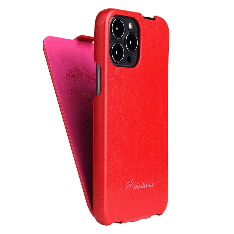 Fierre Shann Retro Oil Wax Texture Vertical Flip PU Leather Case