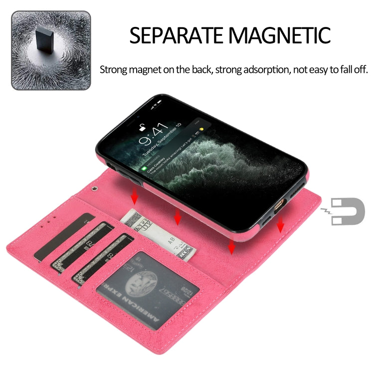 Retro 2 in 1 Detachable Magnetic Horizontal Flip TPU + PU Leather Case with Holder & Card Slots & Photo Frame & Wallet