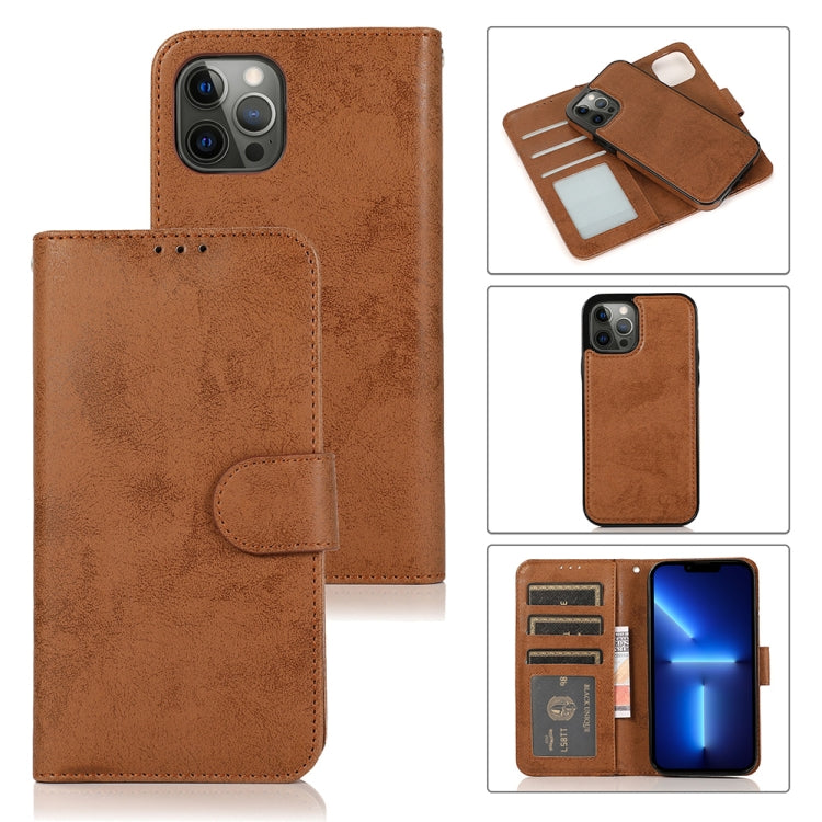 Retro 2 in 1 Detachable Magnetic Horizontal Flip TPU + PU Leather Case with Holder & Card Slots & Photo Frame & Wallet