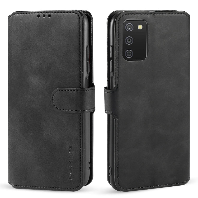 DG.MING Retro Oil Side Horizontal Flip Leather Case with Holder & Card Slots & Wallet, Compatible with Samsung Galaxy A03s 166mm