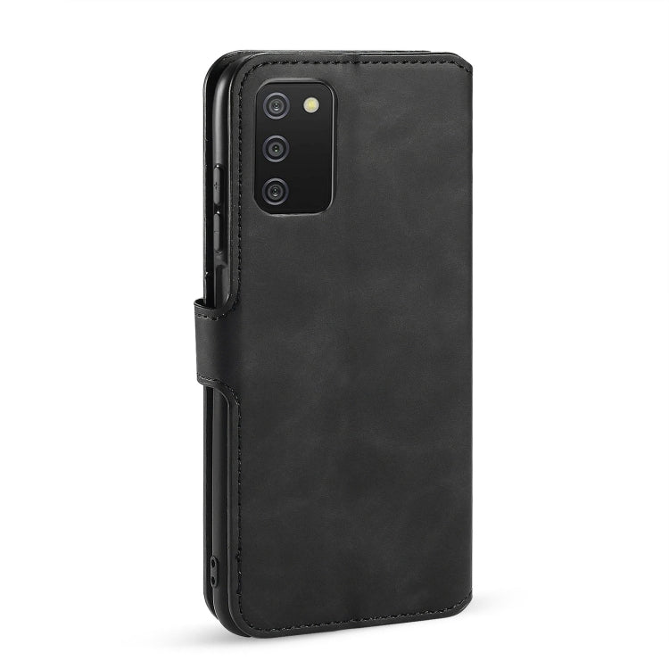 DG.MING Retro Oil Side Horizontal Flip Leather Case with Holder & Card Slots & Wallet, Compatible with Samsung Galaxy A03s 166mm