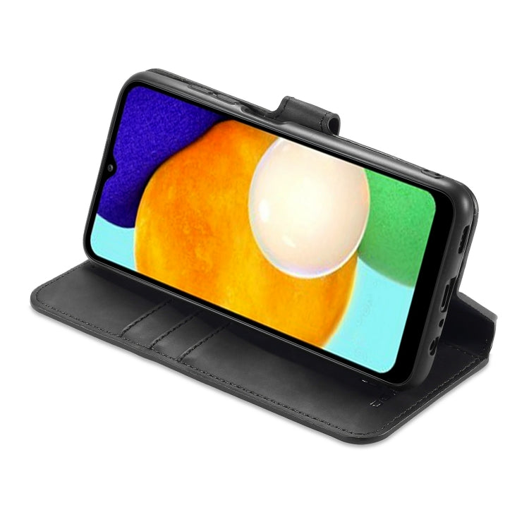 DG.MING Retro Oil Side Horizontal Flip Leather Case with Holder & Card Slots & Wallet, Compatible with Samsung Galaxy A03s 166mm