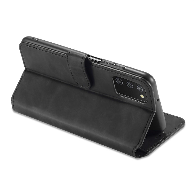 DG.MING Retro Oil Side Horizontal Flip Leather Case with Holder & Card Slots & Wallet, Compatible with Samsung Galaxy A03s 166mm