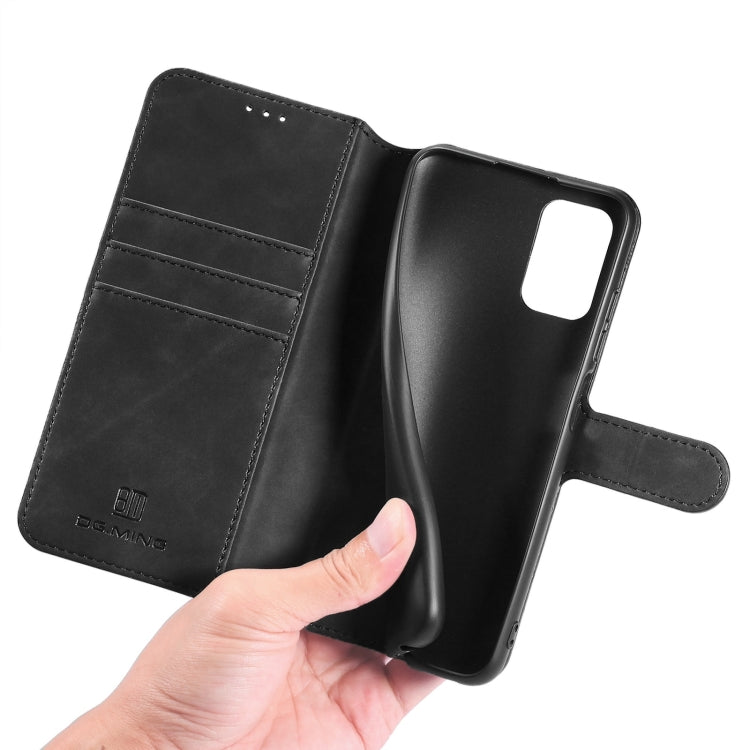 DG.MING Retro Oil Side Horizontal Flip Leather Case with Holder & Card Slots & Wallet, Compatible with Samsung Galaxy A03s 166mm
