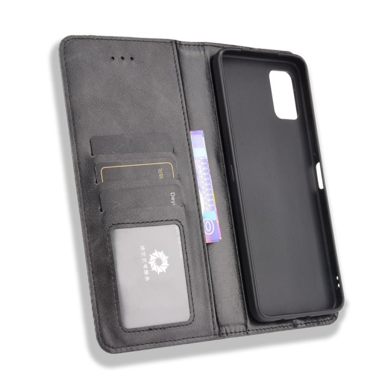 Magnetic Buckle Retro Crazy Horse Texture Horizontal Flip Leather Case with Holder & Card Slots & Photo Frame