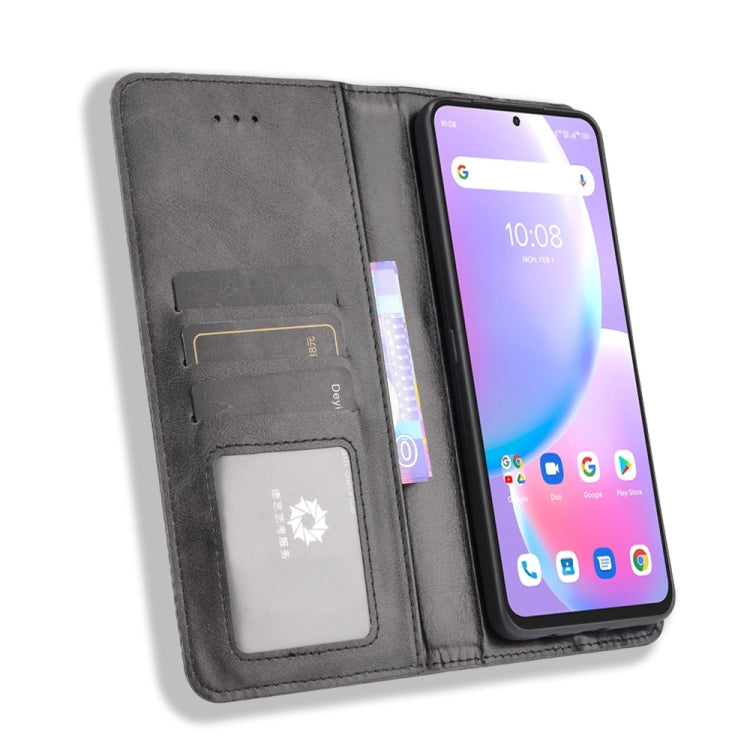 Magnetic Buckle Retro Crazy Horse Texture Horizontal Flip Leather Case with Holder & Card Slots & Photo Frame