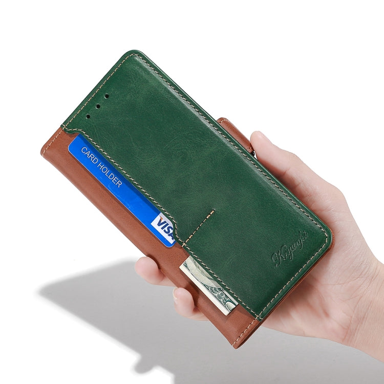 Retro Texture Contrast Color Buckle Horizontal Flip Leather Case with Holder