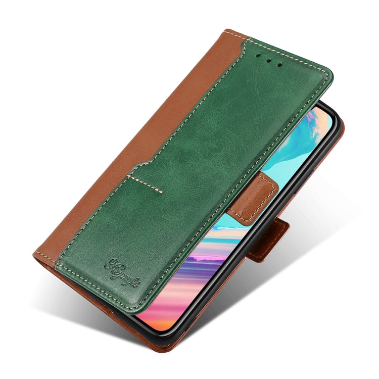 Retro Texture Contrast Color Buckle Horizontal Flip Leather Case with Holder