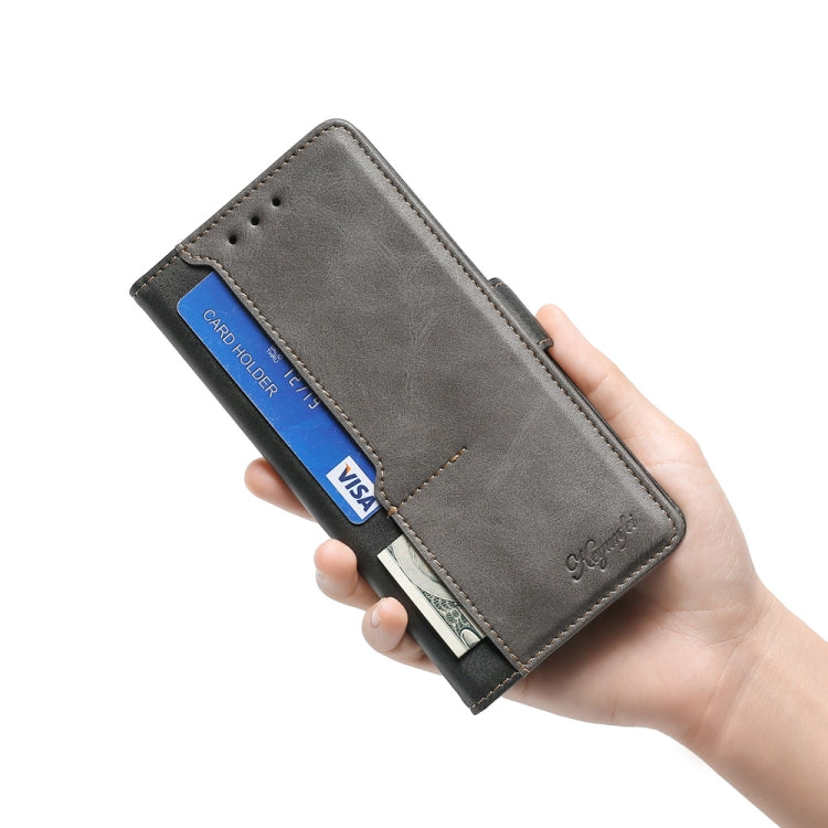 Retro Texture Contrast Color Buckle Horizontal Flip Leather Phone Case with Holder, Compatible with Google Pixel 6