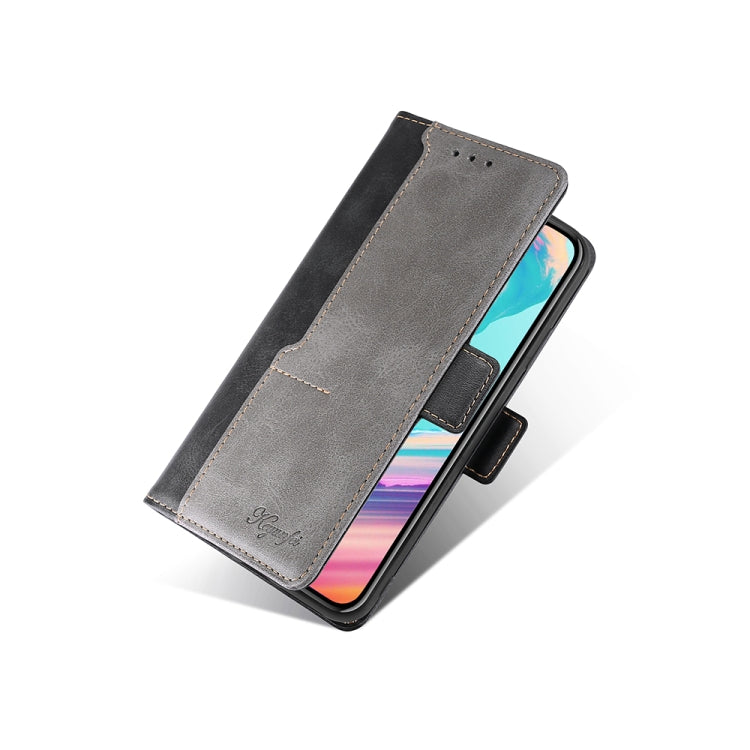 Retro Texture Contrast Color Buckle Horizontal Flip Leather Phone Case with Holder, Compatible with Google Pixel 6