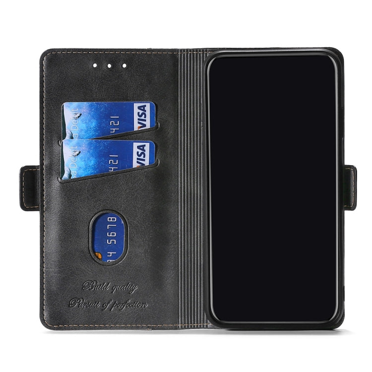 Retro Texture Contrast Color Buckle Horizontal Flip Leather Phone Case with Holder, Compatible with Google Pixel 6
