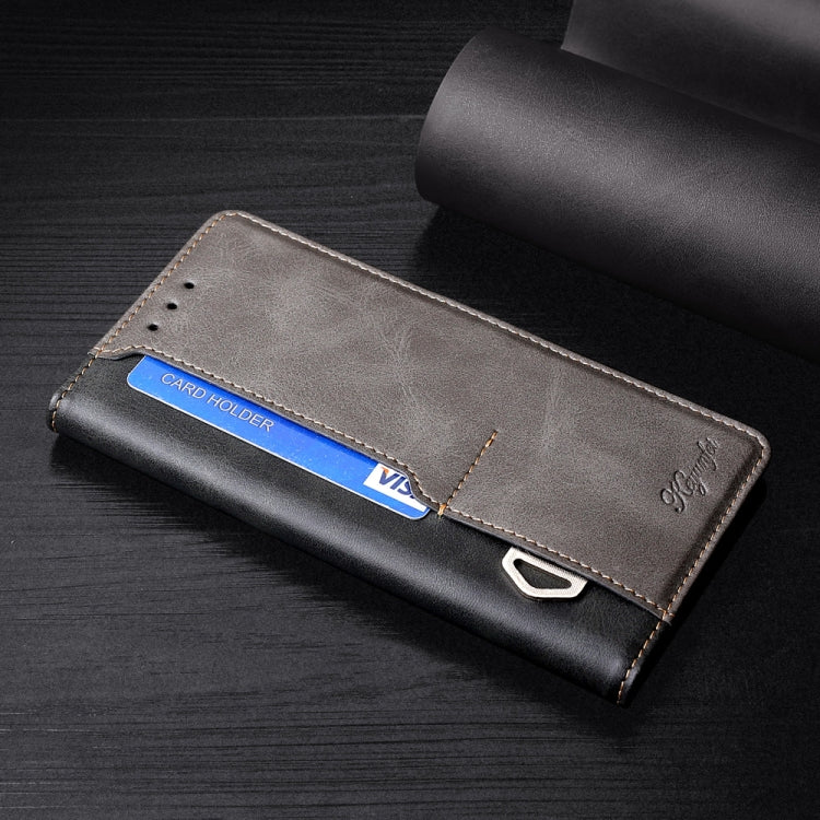 Retro Texture Contrast Color Buckle Horizontal Flip Leather Phone Case with Holder, Compatible with Google Pixel 6