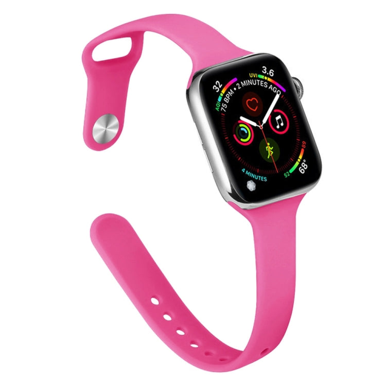 Slimming Silicone Replacement Watchband Compatible with Apple Watch Series, 7 45mm / 6&SE&5&4 44mm / 3&2&1 42mm