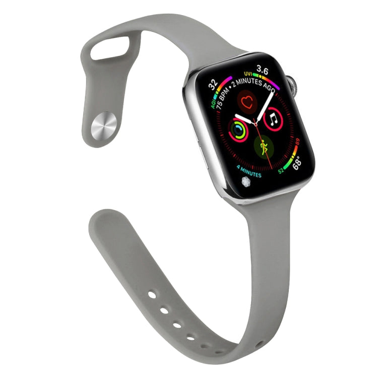 Slimming Silicone Replacement Watchband Compatible with Apple Watch Series, 7 45mm / 6&SE&5&4 44mm / 3&2&1 42mm