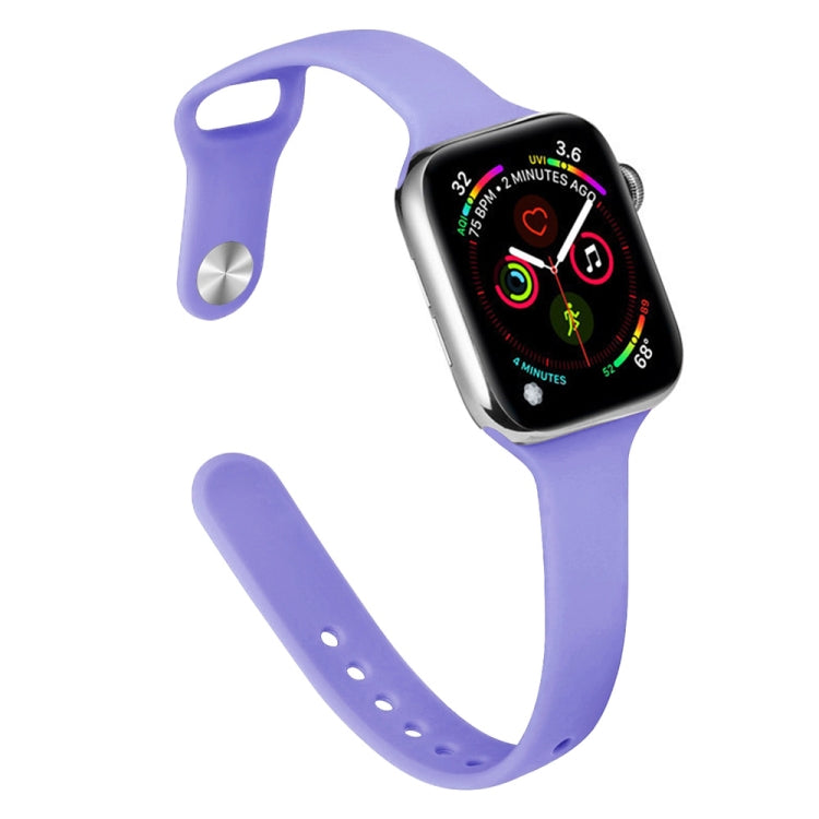 Slimming Silicone Replacement Watchband Compatible with Apple Watch Series, 7 45mm / 6&SE&5&4 44mm / 3&2&1 42mm