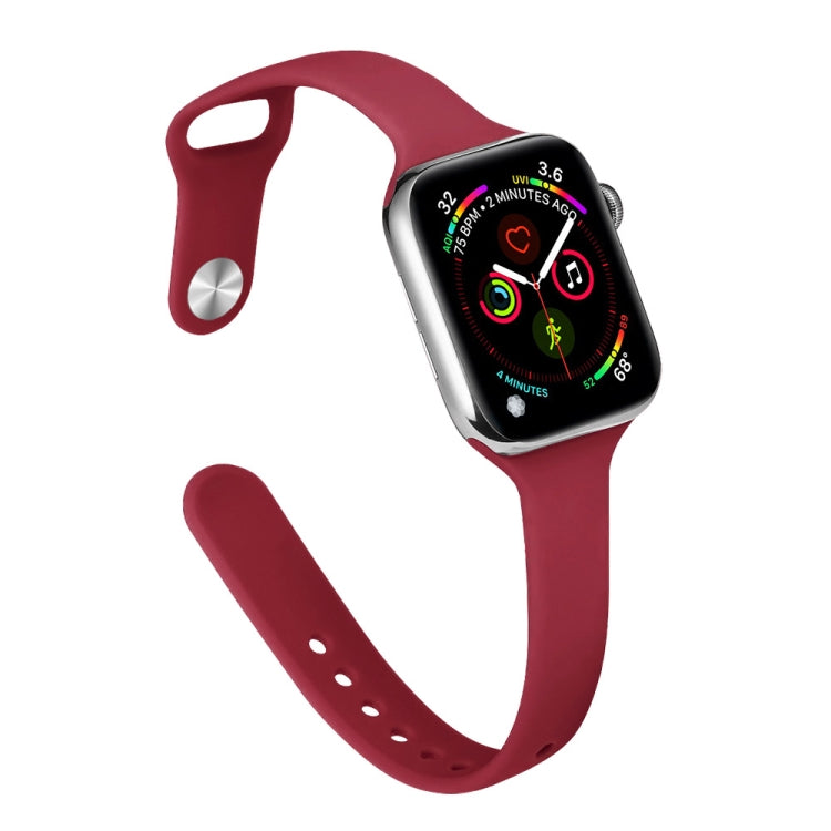 Slimming Silicone Replacement Watchband Compatible with Apple Watch Series, 7 45mm / 6&SE&5&4 44mm / 3&2&1 42mm