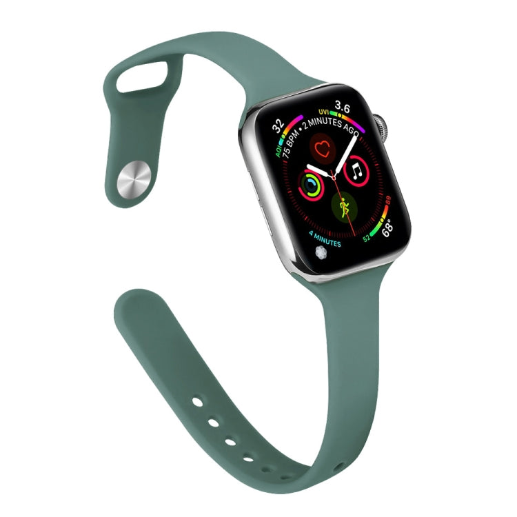 Slimming Silicone Replacement Watchband Compatible with Apple Watch Series, 7 45mm / 6&SE&5&4 44mm / 3&2&1 42mm