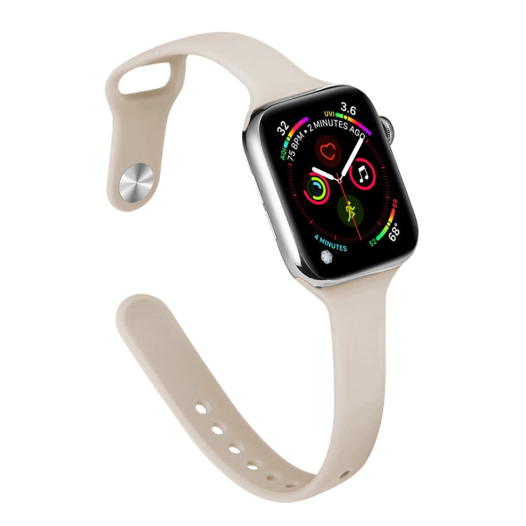 Slimming Silicone Replacement Watchband Compatible with Apple Watch Series, 7 45mm / 6&SE&5&4 44mm / 3&2&1 42mm