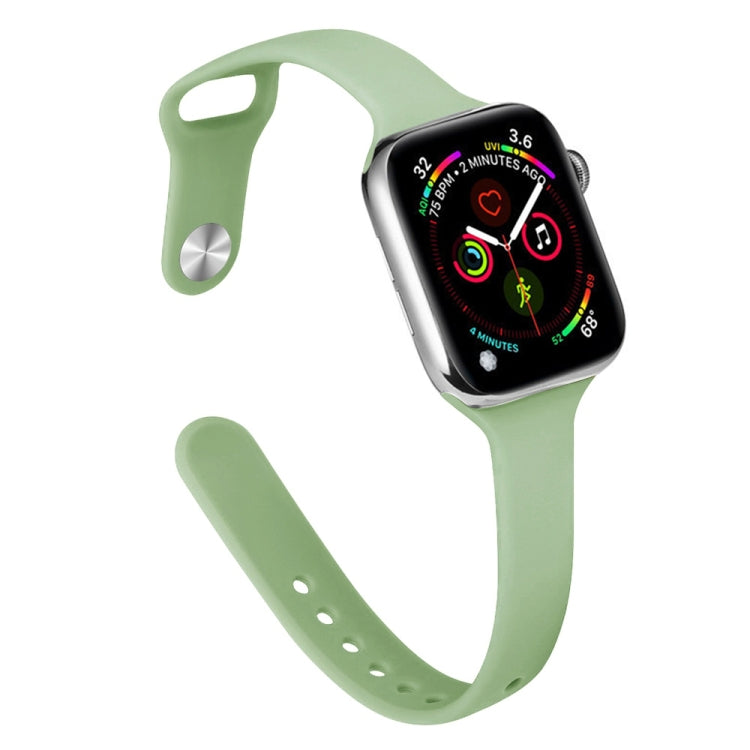 Slimming Silicone Replacement Watchband Compatible with Apple Watch Series, 7 45mm / 6&SE&5&4 44mm / 3&2&1 42mm