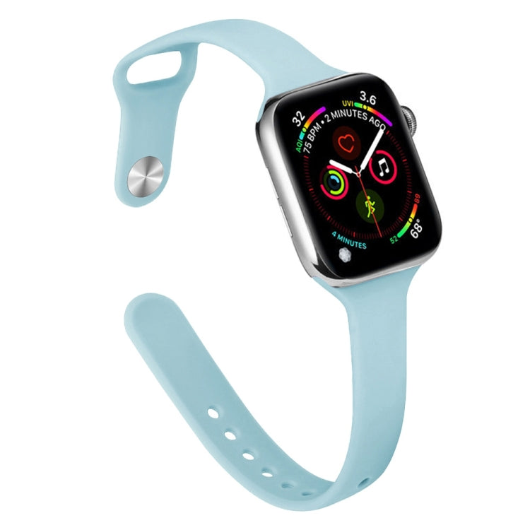 Slimming Silicone Replacement Watchband Compatible with Apple Watch Series, 7 45mm / 6&SE&5&4 44mm / 3&2&1 42mm