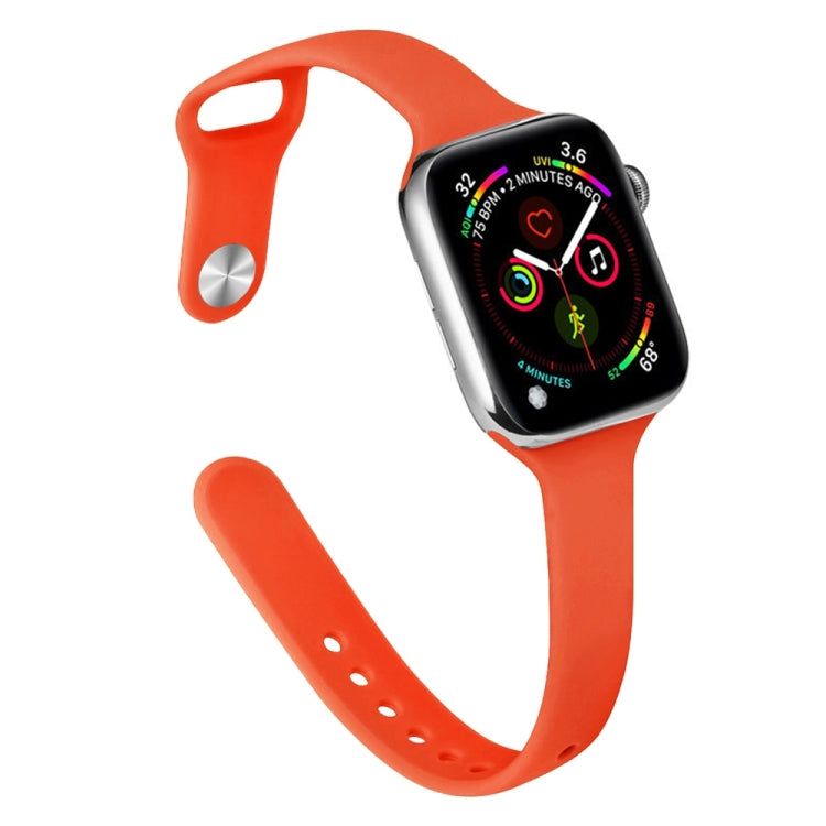 Slimming Silicone Replacement Watchband Compatible with Apple Watch Series, 7 45mm / 6&SE&5&4 44mm / 3&2&1 42mm