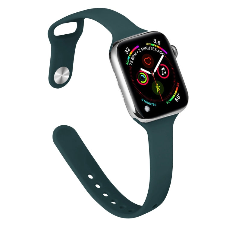 Slimming Silicone Replacement Watchband Compatible with Apple Watch Series, 7 45mm / 6&SE&5&4 44mm / 3&2&1 42mm