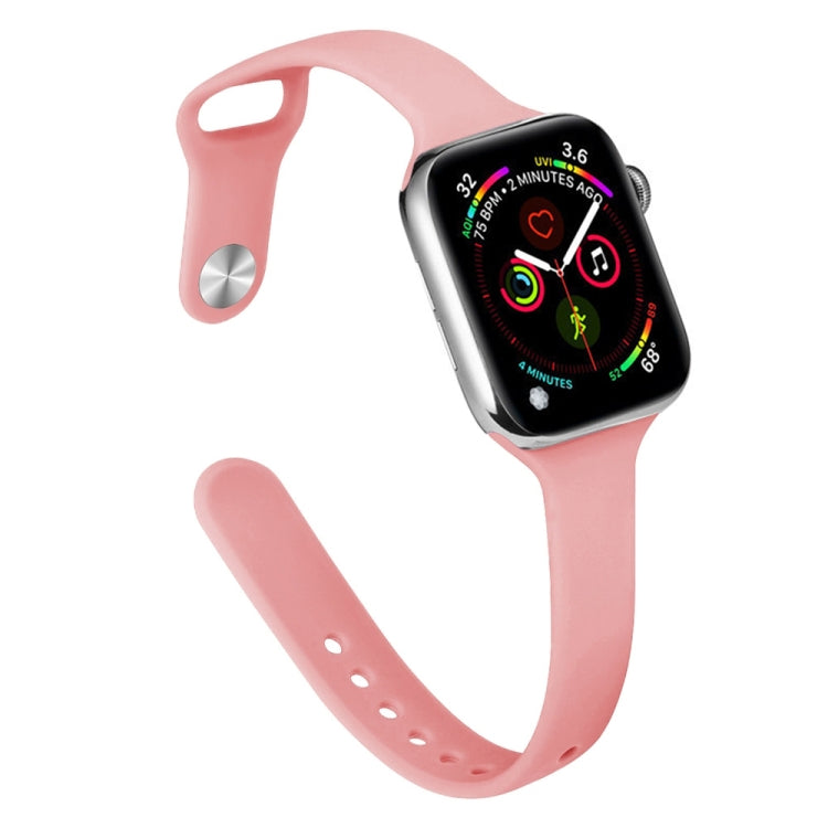 Slimming Silicone Replacement Watchband Compatible with Apple Watch Series, 7 45mm / 6&SE&5&4 44mm / 3&2&1 42mm