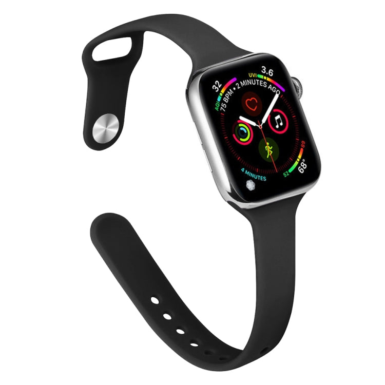 Slimming Silicone Replacement Watchband Compatible with Apple Watch Series, 7 45mm / 6&SE&5&4 44mm / 3&2&1 42mm