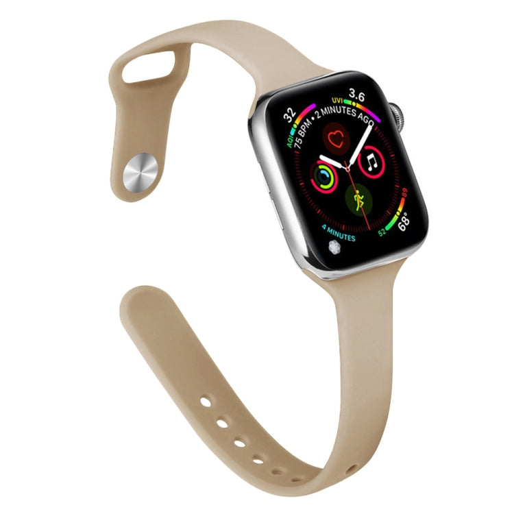 Slimming Silicone Replacement Watchband Compatible with Apple Watch Series, 7 45mm / 6&SE&5&4 44mm / 3&2&1 42mm