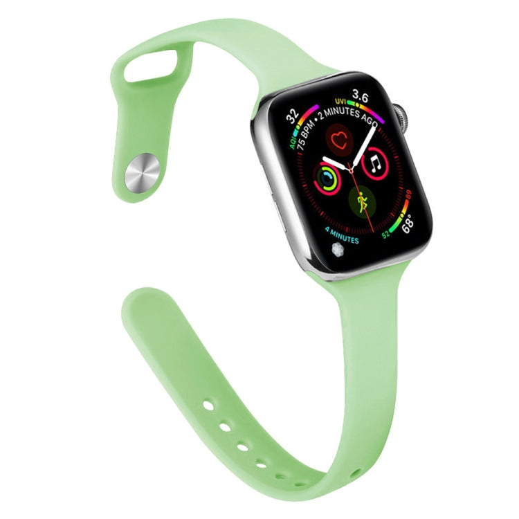 Slimming Silicone Replacement Watchband Compatible with Apple Watch Series, 7 45mm / 6&SE&5&4 44mm / 3&2&1 42mm
