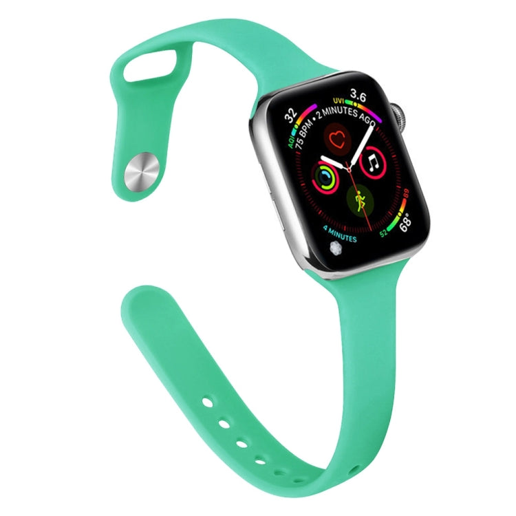 Slimming Silicone Replacement Watchband Compatible with Apple Watch Series, 7 45mm / 6&SE&5&4 44mm / 3&2&1 42mm