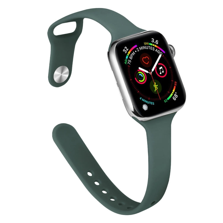 Slimming Silicone Replacement Watchband Compatible with Apple Watch Series, 7 45mm / 6&SE&5&4 44mm / 3&2&1 42mm