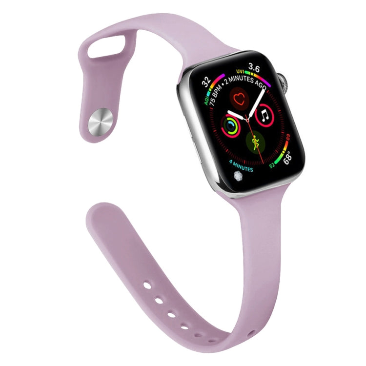 Slimming Silicone Replacement Watchband Compatible with Apple Watch Series, 7 45mm / 6&SE&5&4 44mm / 3&2&1 42mm