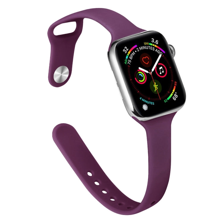 Slimming Silicone Replacement Watchband Compatible with Apple Watch Series, 7 45mm / 6&SE&5&4 44mm / 3&2&1 42mm