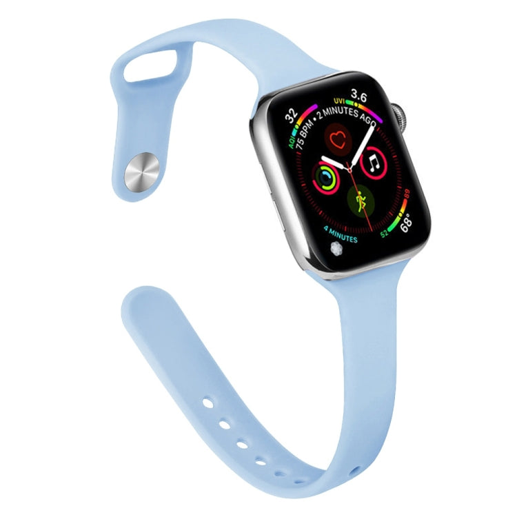 Slimming Silicone Replacement Watchband Compatible with Apple Watch Series, 7 45mm / 6&SE&5&4 44mm / 3&2&1 42mm