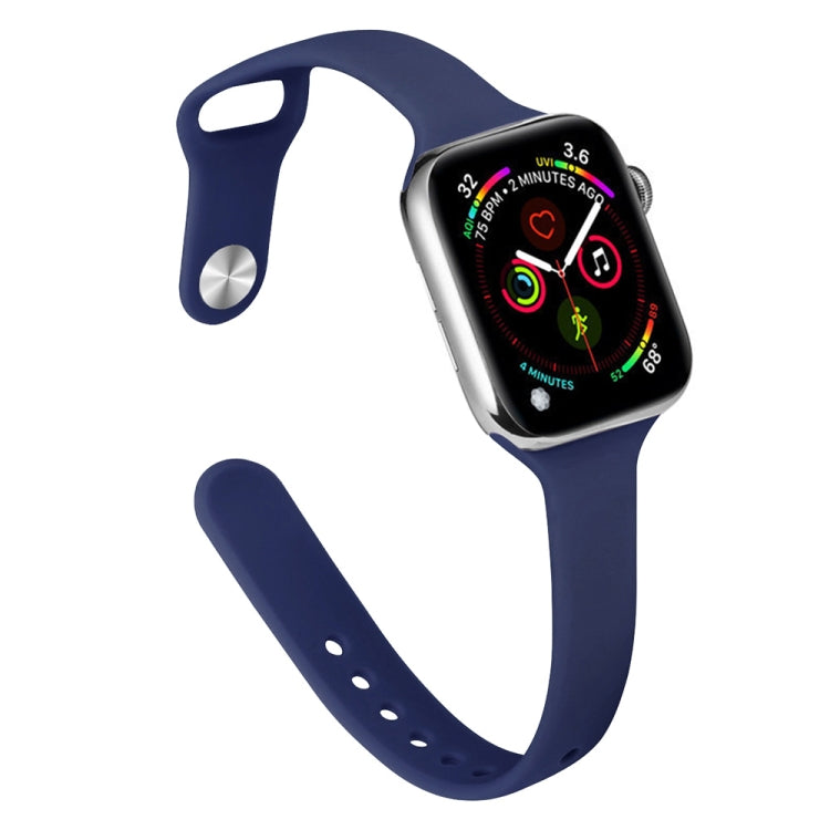 Slimming Silicone Replacement Watchband Compatible with Apple Watch Series, 7 45mm / 6&SE&5&4 44mm / 3&2&1 42mm