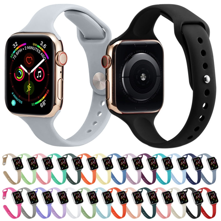 Slimming Silicone Replacement Watchband Compatible with Apple Watch Series, 7 45mm / 6&SE&5&4 44mm / 3&2&1 42mm