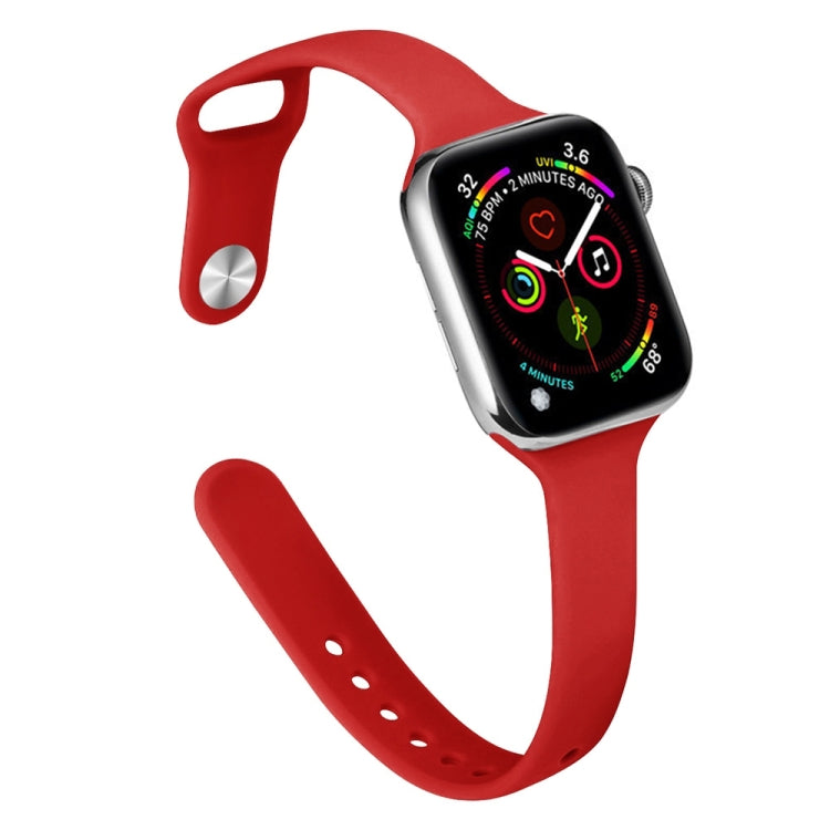 Slimming Silicone Replacement Watchband Compatible with Apple Watch Series, 7 41mm / 6&SE&5&4 40mm / 3&2&1 38mm