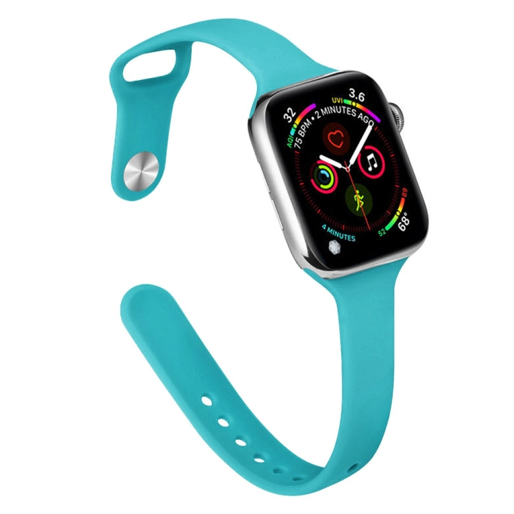 Slimming Silicone Replacement Watchband Compatible with Apple Watch Series, 7 41mm / 6&SE&5&4 40mm / 3&2&1 38mm