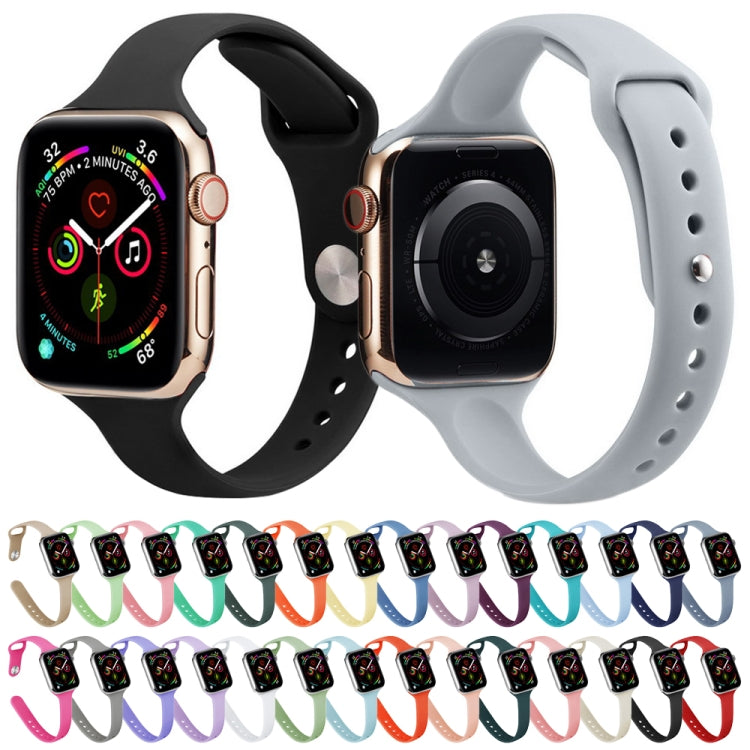 Slimming Silicone Replacement Watchband Compatible with Apple Watch Series, 7 41mm / 6&SE&5&4 40mm / 3&2&1 38mm