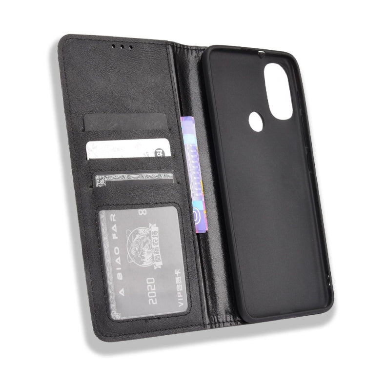 Magnetic Buckle Retro Crazy Horse Texture Horizontal Flip Phone Leather Case with Holder & Card Slots & Photo Frame, Compatible with Motorola Moto E40 / E30 / E20