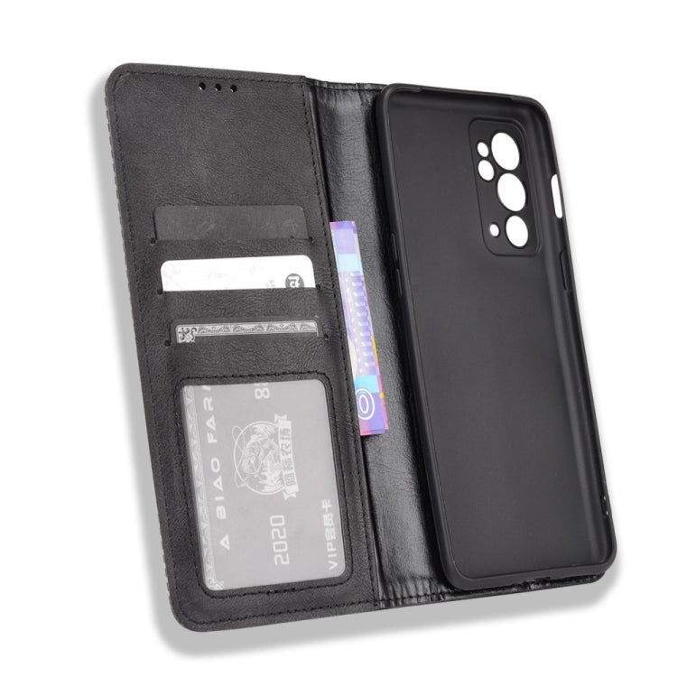 Magnetic Buckle Retro Crazy Horse Texture Horizontal Flip Phone Leather Case with Holder & Card Slots & Photo Frame