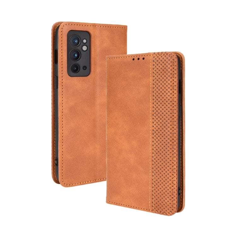 Magnetic Buckle Retro Crazy Horse Texture Horizontal Flip Phone Leather Case with Holder & Card Slots & Photo Frame
