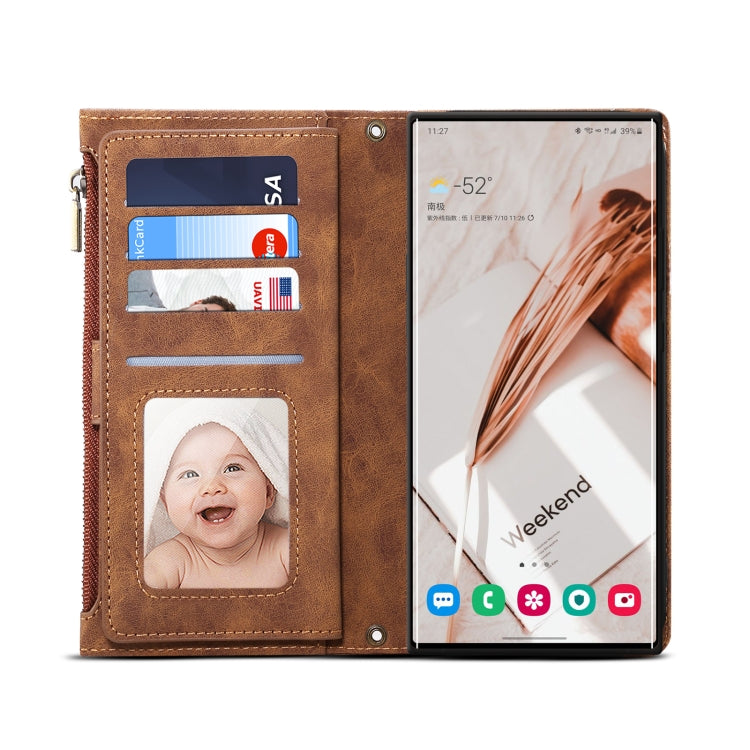 Retro Frosted Horizontal Flip Leather Phone Case with Holder & Card Slot & Wallet & Zipper Pocket & Lanyard
