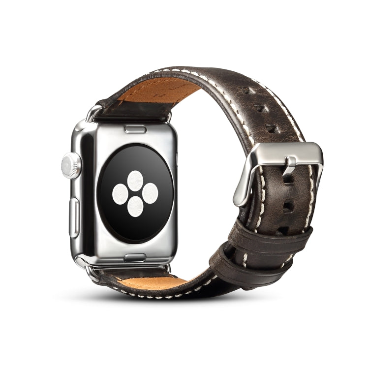 Oil Wax Retro Cowhide Strap Watchband, Compatible with Apple Watch Series