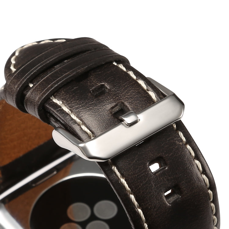 Oil Wax Retro Cowhide Strap Watchband, Compatible with Apple Watch Series