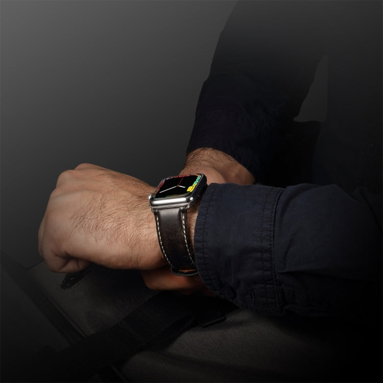 Oil Wax Retro Cowhide Strap Watchband, Compatible with Apple Watch Series