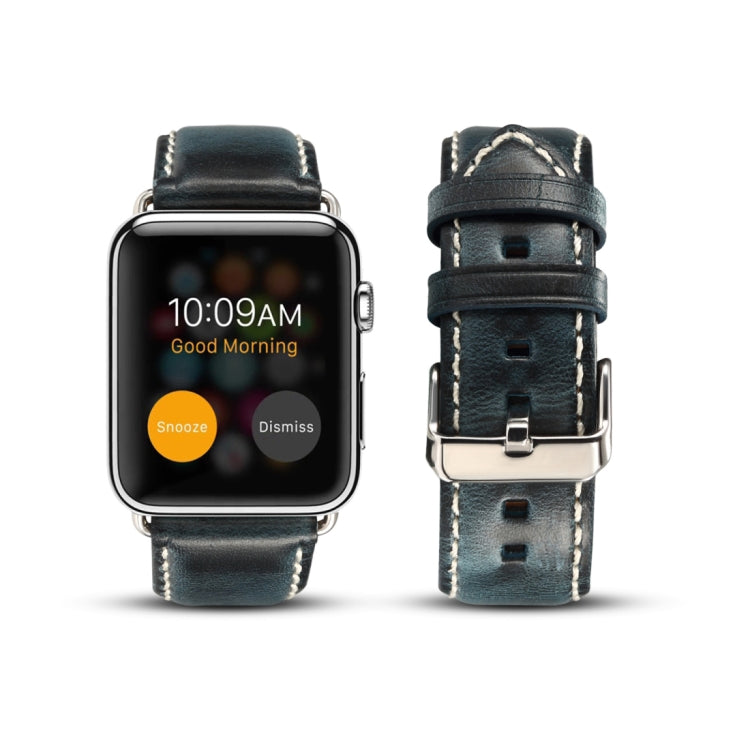 Oil Wax Retro Cowhide Strap Watchband, Compatible with Apple Watch Series